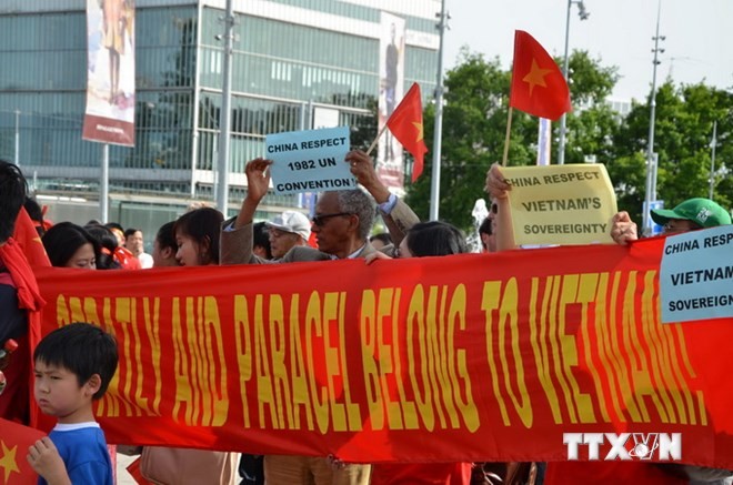 Vietnamese people in Switzerland, international friends oppose China’s acts in the East Sea - ảnh 1